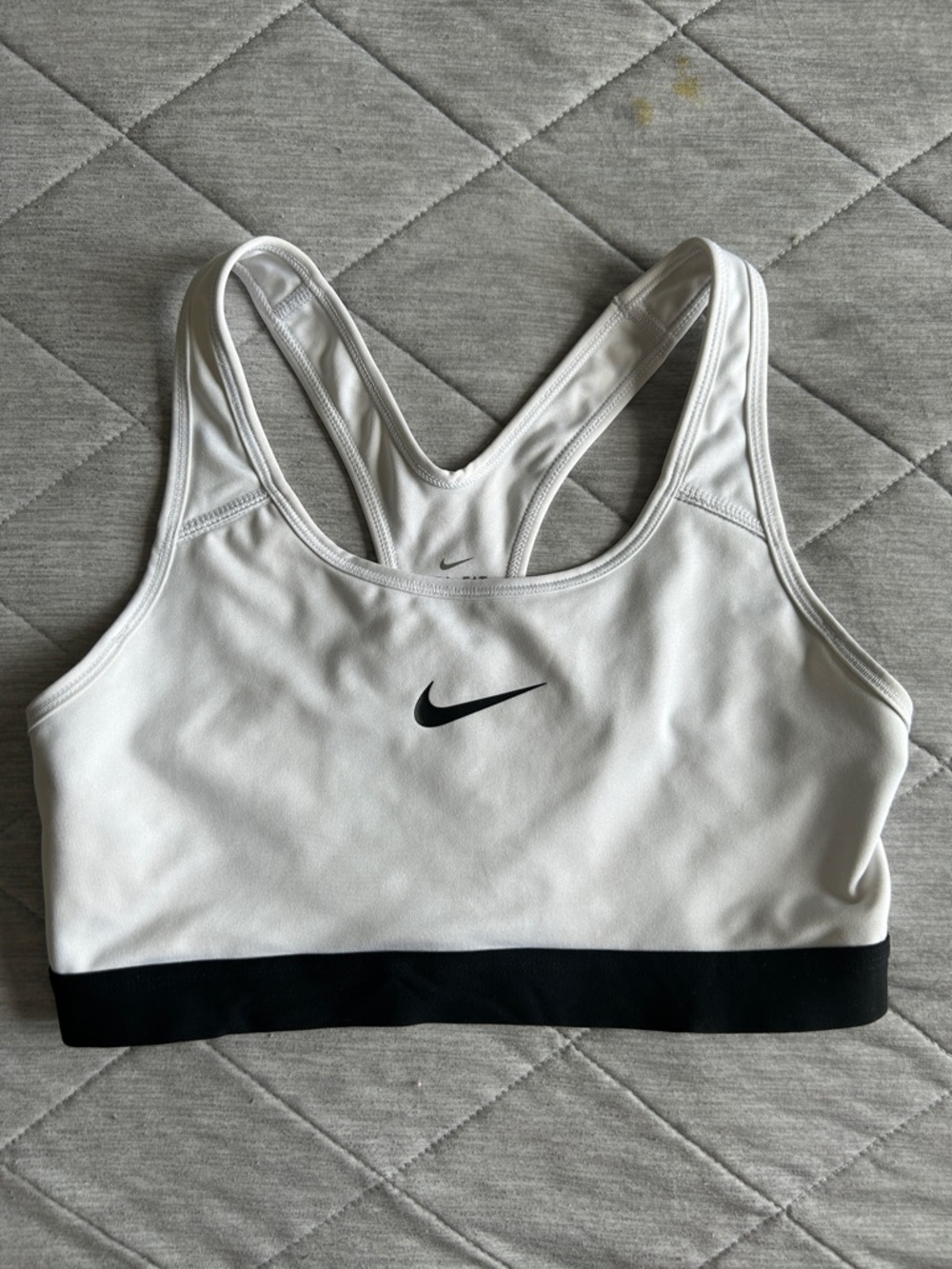 Nike White & Black Racerback Sports Bra